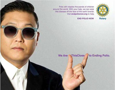 rotary end polio now campaign psy